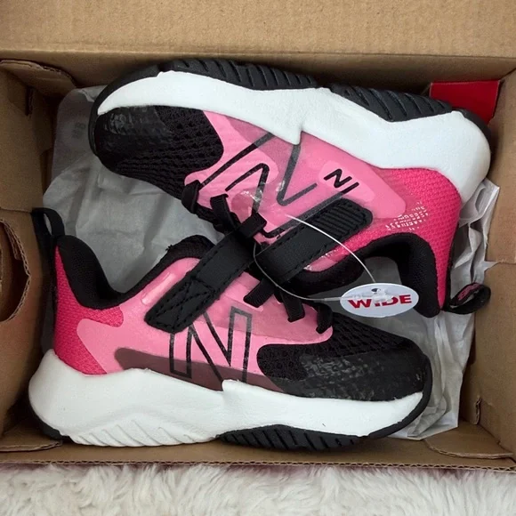 ✨$25✨NWT•New Balance Rave Run Toddler Kids' Sneakers | Black/Pink | 5T Wide - Picture 9 of 12